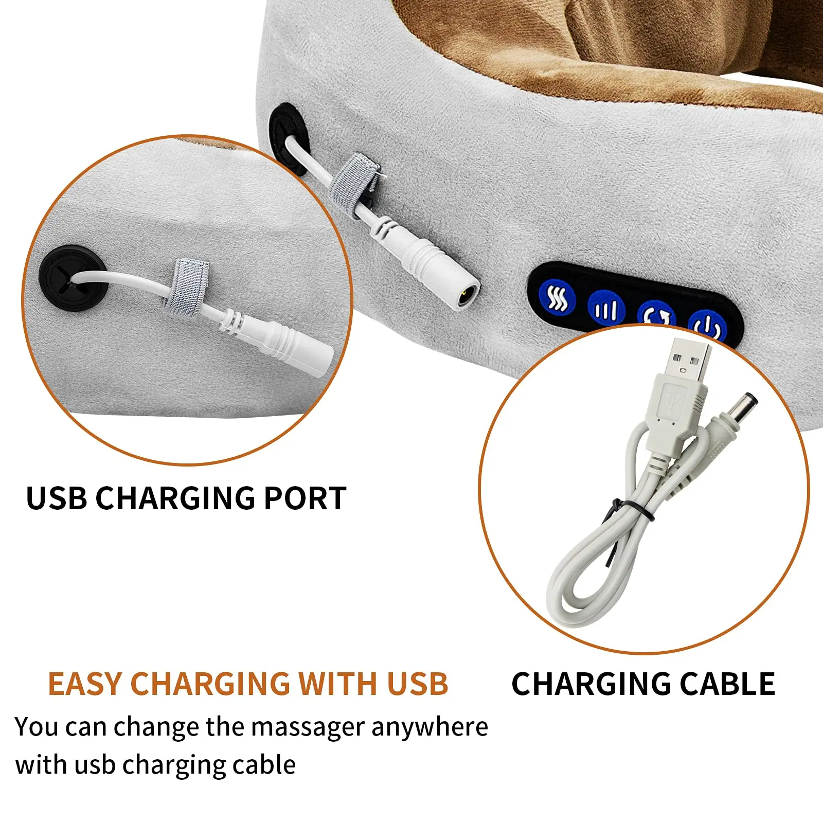 Neck Electric Shiatsu Back U Shaped Vibrating Home With Heat Relax Travel Sleep Lumbar 3d Waist Comfy Massage Pillow