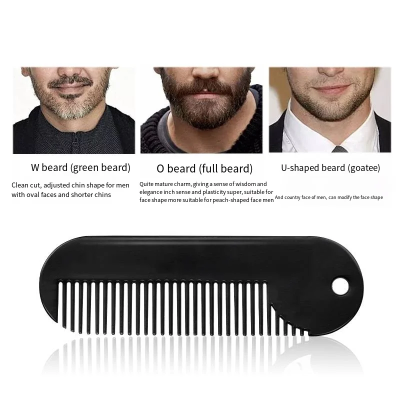 Black Mini Beard Comb For Men Plastic Pocket Combs Moustache Brush Detangling Combs Hairdressing Styling Tools Facial Care