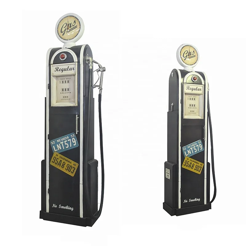 Customized 1.2/1.5/1.8M High Quality Iron Crafts Metal Gas Pump Decor Model Antique Vintage Crafts Handmade Pub Home Decoration