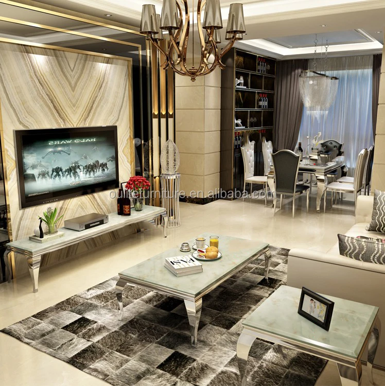 round serpentine feet metal frame dining table modern style