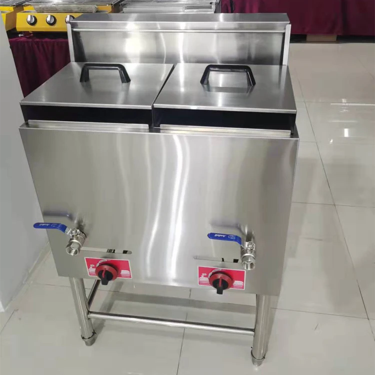 Commercial 14L double tank gas desktop fryer/gas fryer desktop/fryer gas machine with two tanks for restaurant use