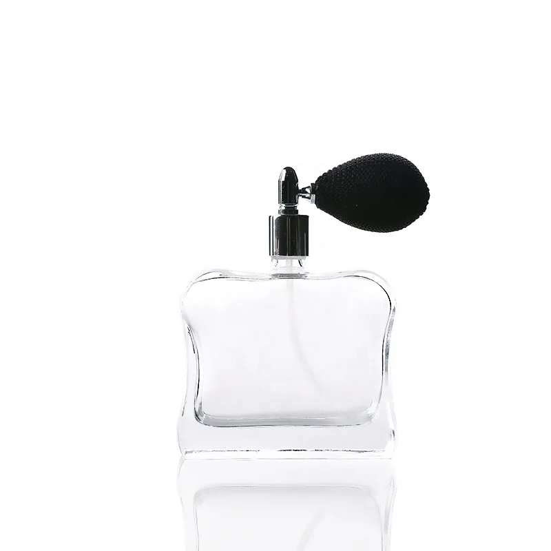 Flat square balloon atomizer perfume glass bottle airbag perfume 100ml bottle