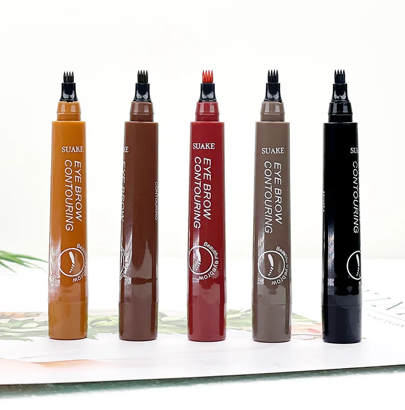 Four-head Simulation Native Water Vegan Eyebrow Pencil 3D Long Lasting Ultra-fine Liquid Eyebrow Pencil