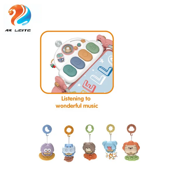 Multi-Function Musical Bluetooth Piano Pedal Soft Toys Infant Fitness Frames With  Rattles Baby Play Mat with Music