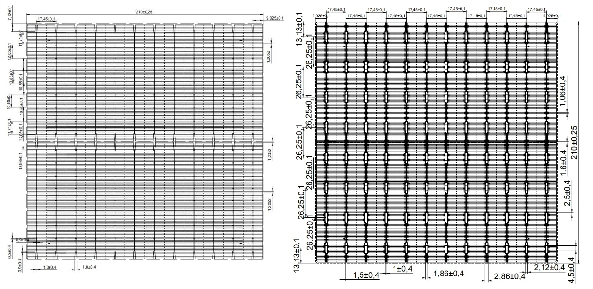 Mono Perc Solar Cell 210mm 9BB 10BB 12BB Poly Silicon Wafers 5BB 9BB Bifacial PV Cells for Solar Panel Manufacturing