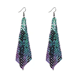 9 Colors Fashion Trend Shining Scales Aluminum Glitter Sequin Earrings 2022 Trend Statement Charm Earrings Jewelry