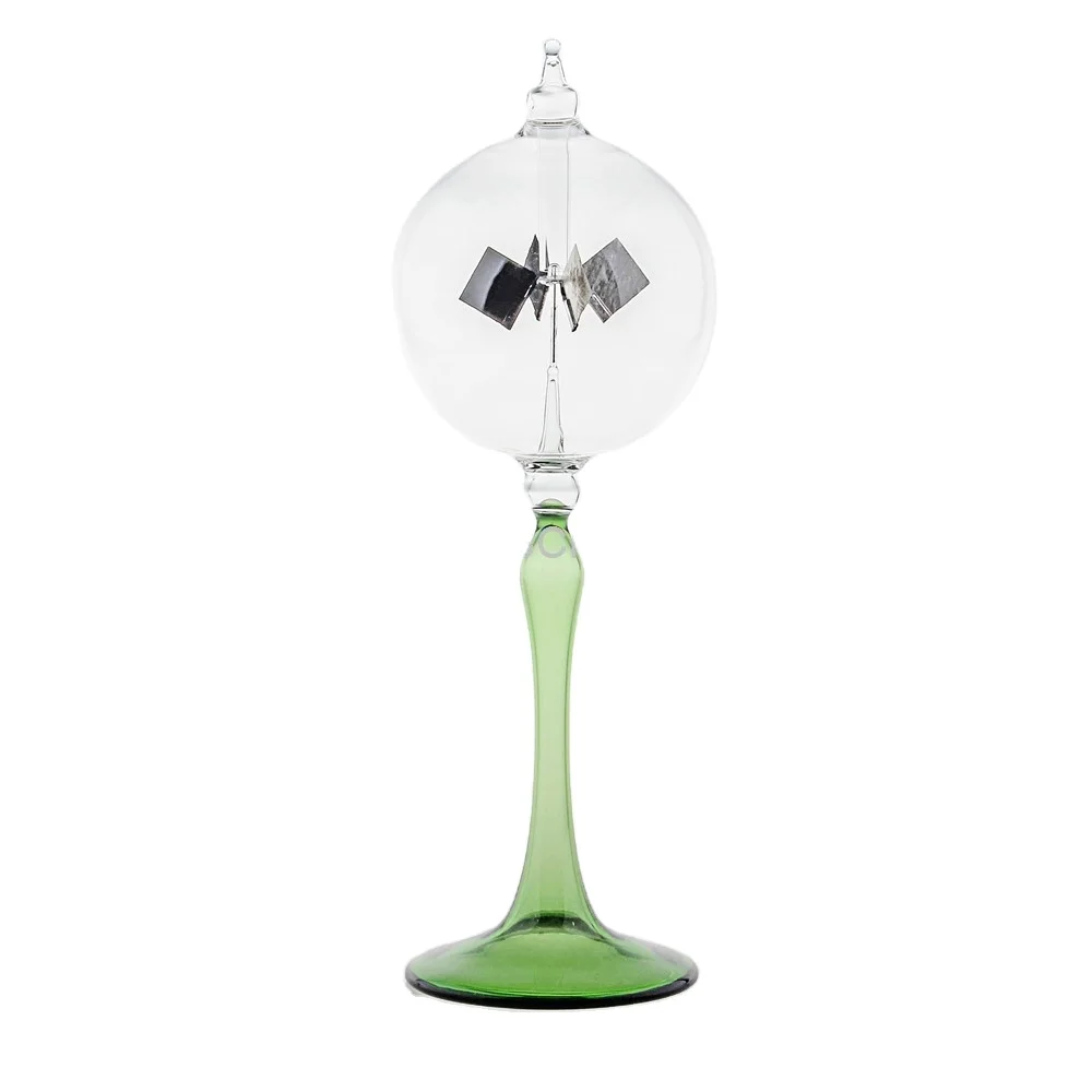 
60x160mm Green Crookes Radiometer Solar Radiometer Amazon Hot Physical Experiment Tooling Glass Sunshine Lightmill Home Toy 