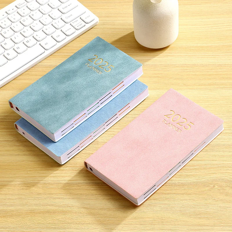 2025 diary A6 color label Thickened paper Weekly Daily english Portable Schedule Weekly Planner Calendar Book Daily Agenda