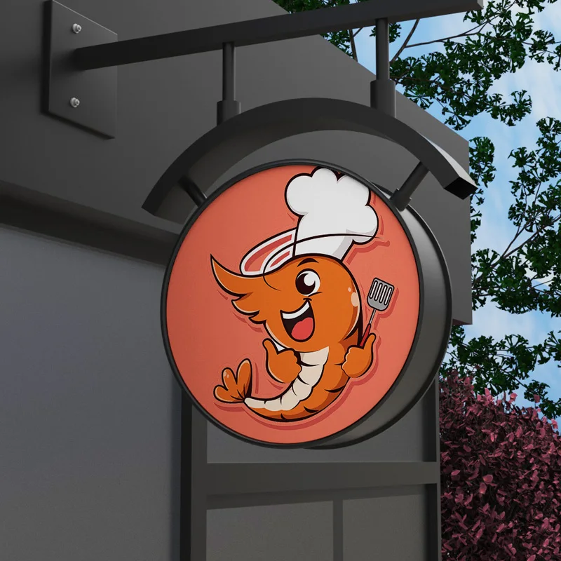 Outdoor Round Acrylic Light Box Sign Display Led Lightbox Wall Metal Frame Signage Signboard 3d Letter Advertising Sign Board