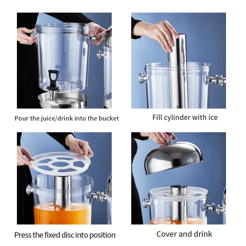 Коммерческий диспенсер для холодных кофейных напитков, штатив для сока из нержавеющей стали, диспенсер для напитков для вечеринок в отеле