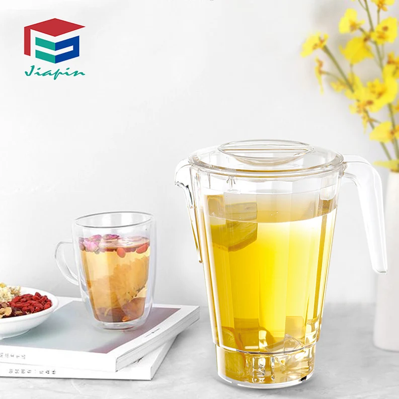 Restaurant and Canteen use 1500ml  Plastic Stackable Pitcher with lid PC Beer jug for wholesale