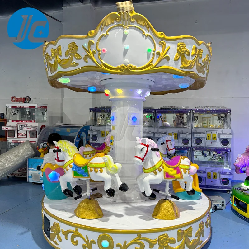 Indoor Children Carousel Dazzling Light Spinning Carousel ABS Metal Kiddie Rides