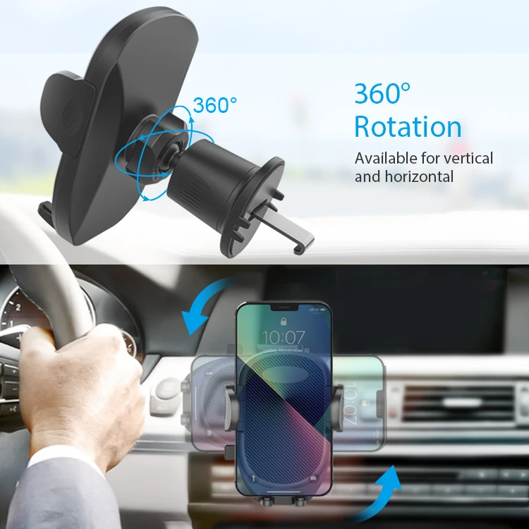 Trending Product 360 Degree Rotation Air Vent Holder Car Mount Phone Holder Smartphone Stand for 4.7-6.7 Inch Cellphone