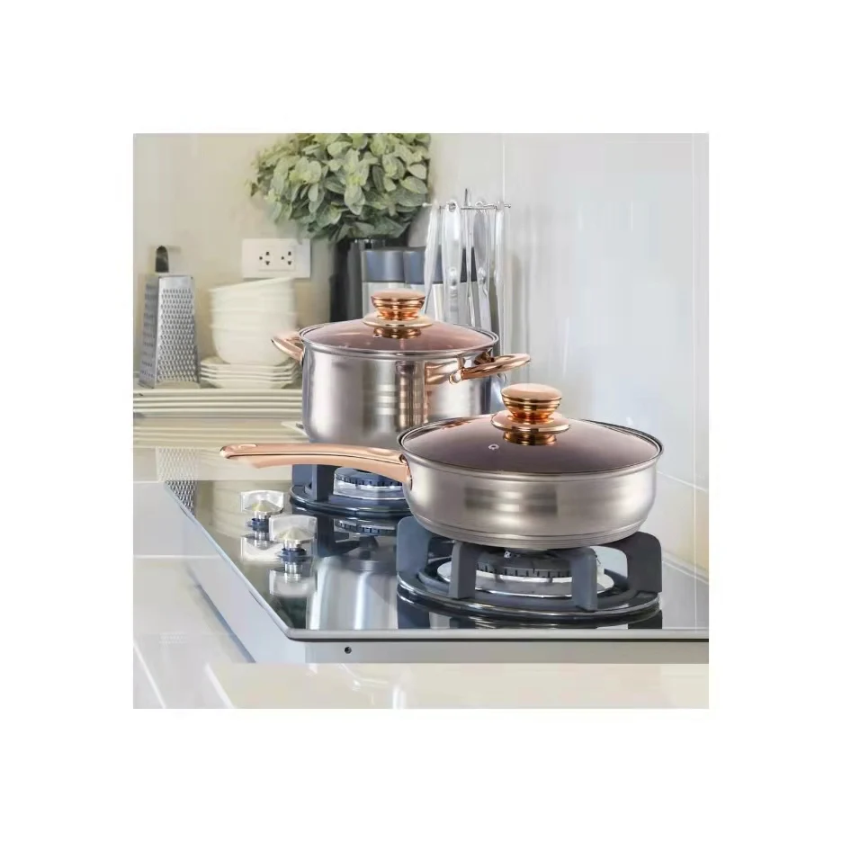 High Quality Antique Design Non Stick Stainless Steel Kitchenware Unique Cookware Set For Sale