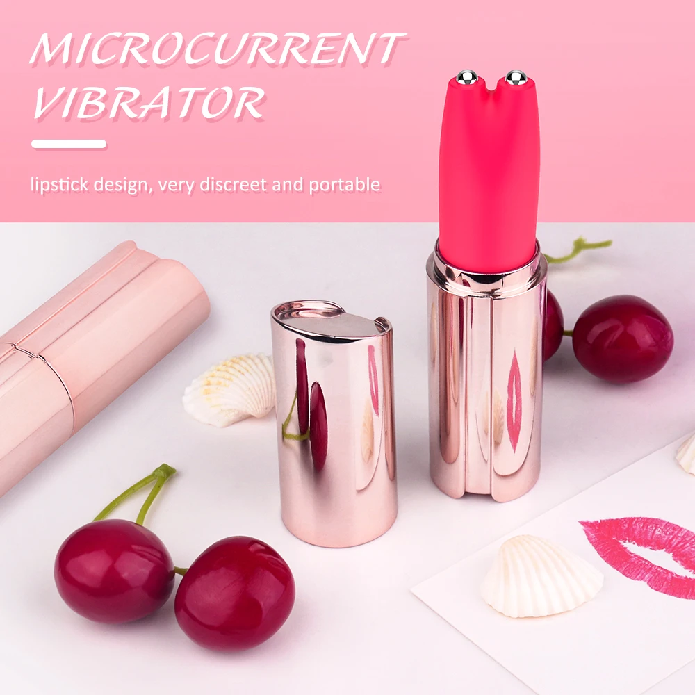 Micro current Vibrating nipple clitoris pussy  lipstick mini vibrator sex toy for women