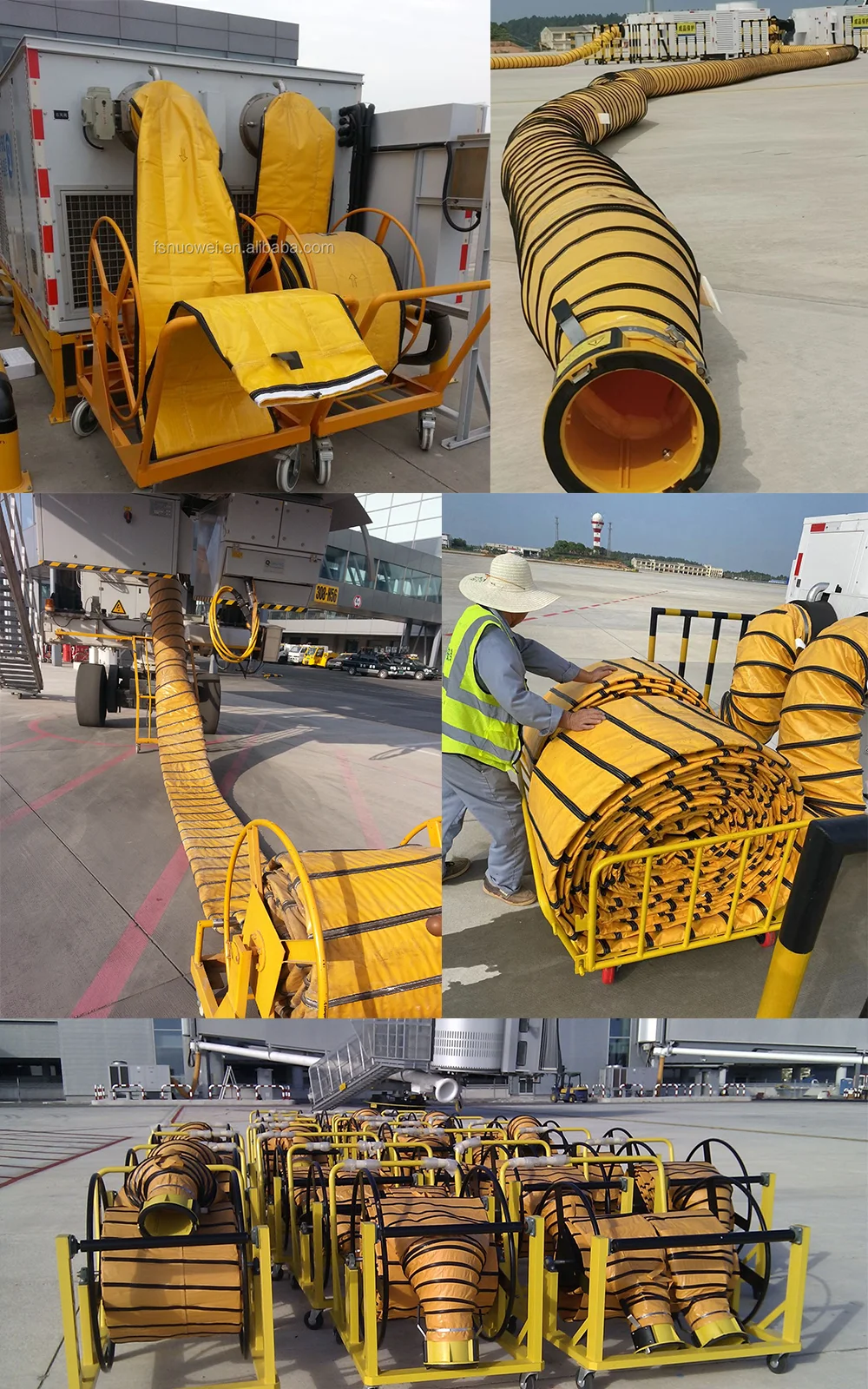 200mm-600mm Flexible Air Conditioning PVC Pre-Conditioned Airport Ground Bridge Corridor Aircraft Ventilation PCA Duct Hose