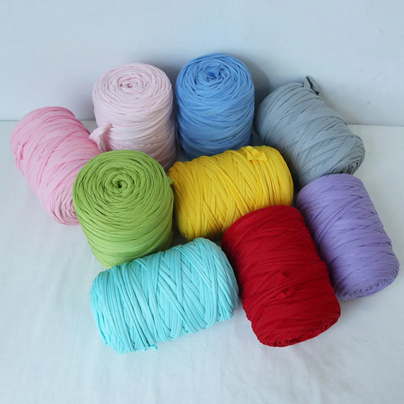 74 color!  cotton ribbon tshirt Cloth yarn crochet t shirt yarn for knitting