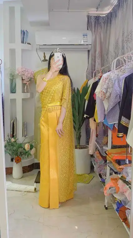 Китайская национальная одежда Dai женская Hmong народное искусство индивидуальный костюм для выступлений Юго-Восточной Азии