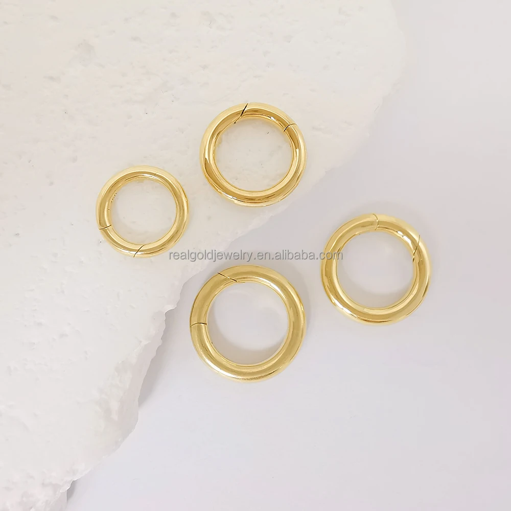 Personalized Fine Jewelry Pure 14k 18k Real Gold Solid Yellow Gold Round Shape Clasp for Necklace DIY Gold Accessory