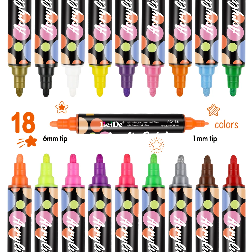 Paint Pens Acrylic Markers for Kids Adults Card Making, Rocks , Wood Slices, Unfinished Wood