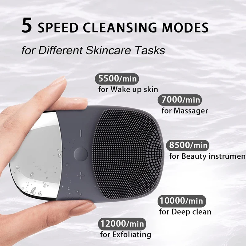 USB Rechargeable Electric Sonic Facial Cleansing Brush Silicone Facial Cleansing Brush For Deep Cleansing Blackhead Remover