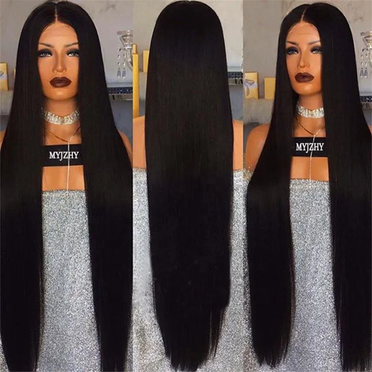 Wholesale Cheap Long Straight 13*4 Lace Front Wig Top Quality Brazilian Virgin Human Hair Bleach Knots HD Lace Wigs For Women
