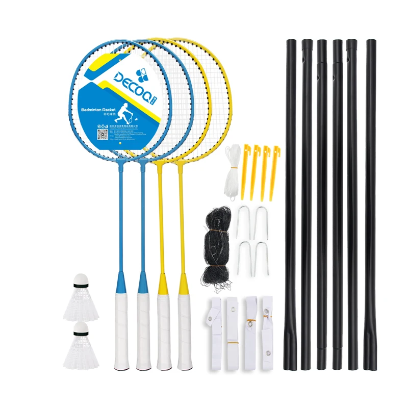 Outdoor Training Rackets 4-Person Group Portable Professional High Quality Badminton Set