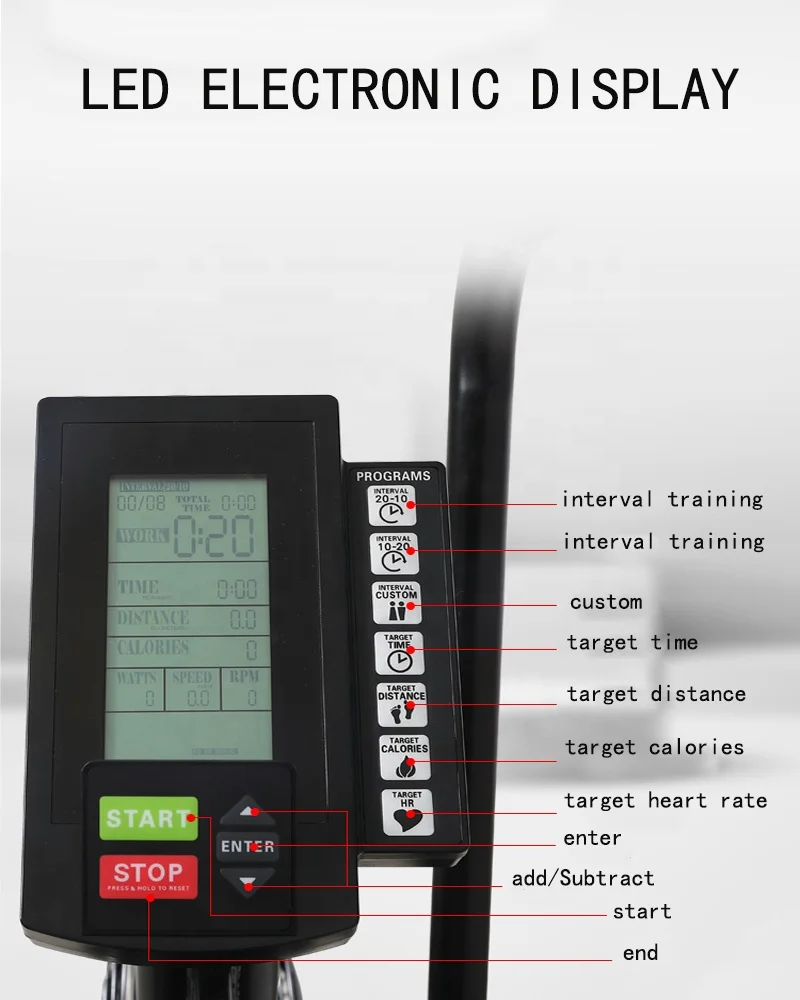 Unisex Steel Air Trainer Bike Assault Black Exercise Bike with Fitness Resistance Band for Gym Use