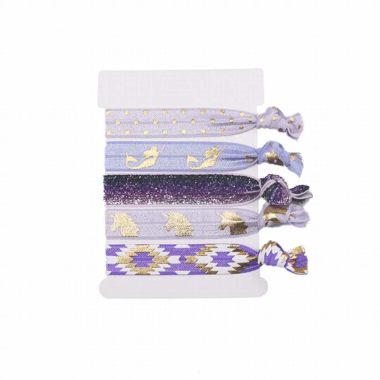 Women Knotted Elastic Hair Rope Ponytail Holder Bracelets Hair Ties Wholesale 5PCS/Set