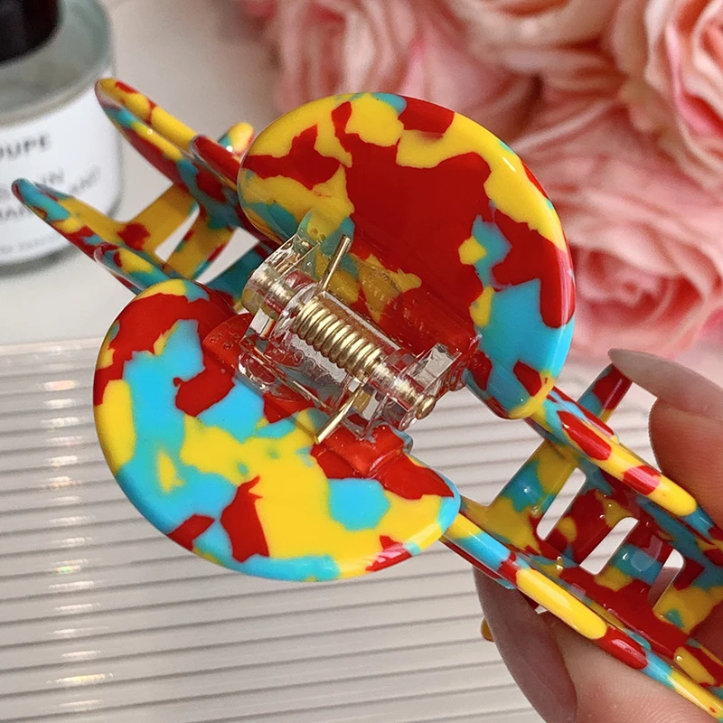 DOWELL Fashion Large Size 12cm Acetate Hair Claws Dark Tortoiseshell Claw Hair Clip Girls European American Korean Influence