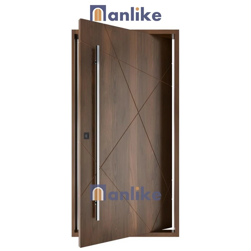 Anlike Chinese Supplier Luxury Commercial 8 Ft High Quality Main Design Modern Solid Wooden Soundproof Doors
