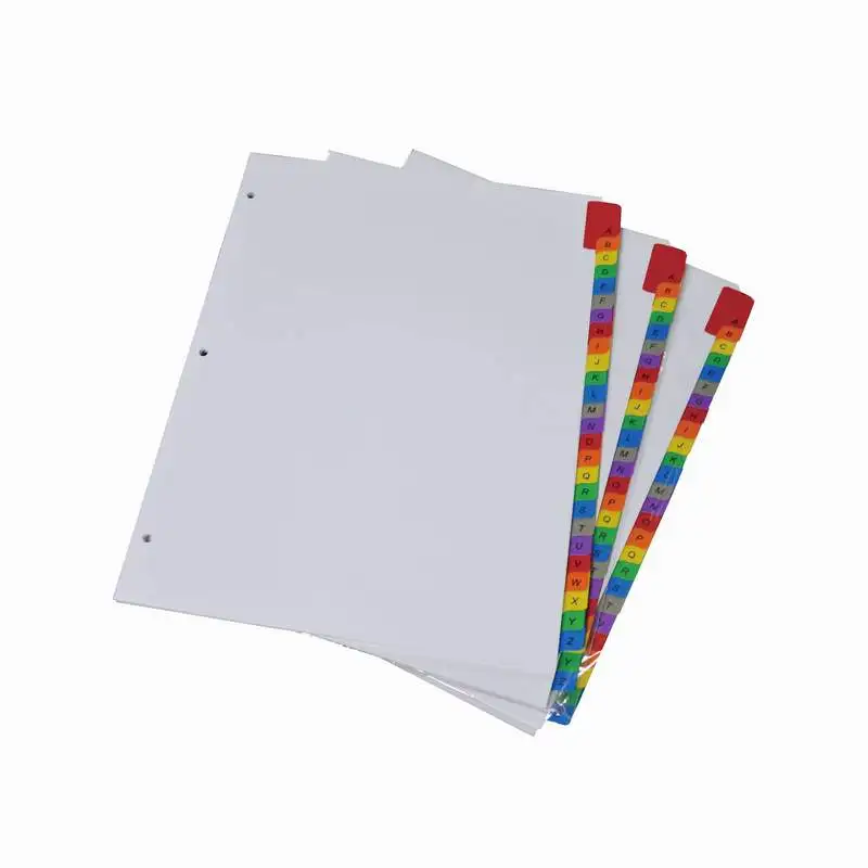 Manufacturer customization index divider page with iridescence Tabs A-Z 26 color Tabs planner Index divider page