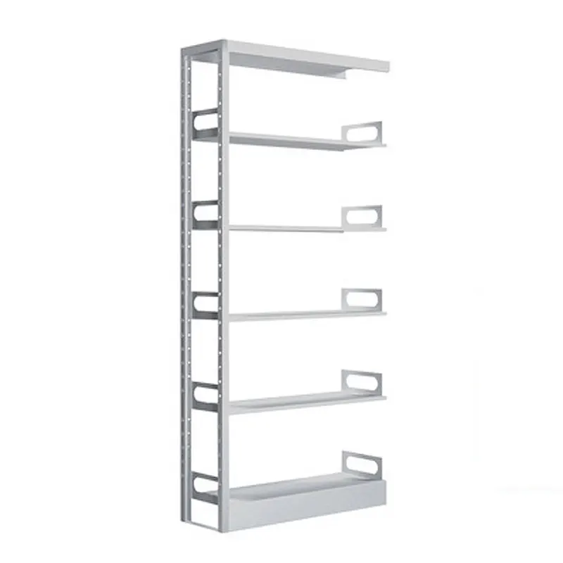 Modern Design Library Furniture Wooden Plate Double Sided Steel Bookcase Bookshelf Book Rack Shelf