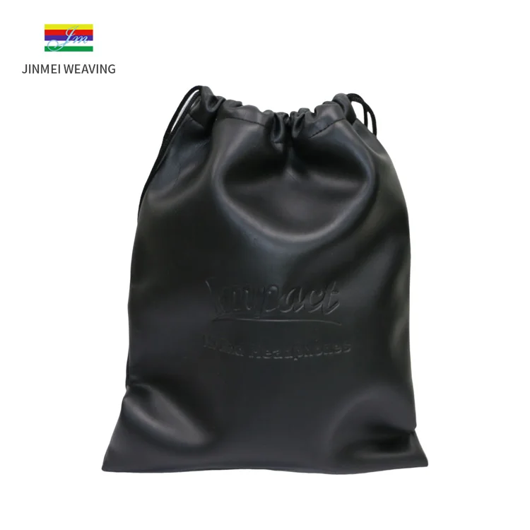 custom PU leather drawstring bag travel toiletry accessories pouch headphone gift bag wholesale makeup pouch