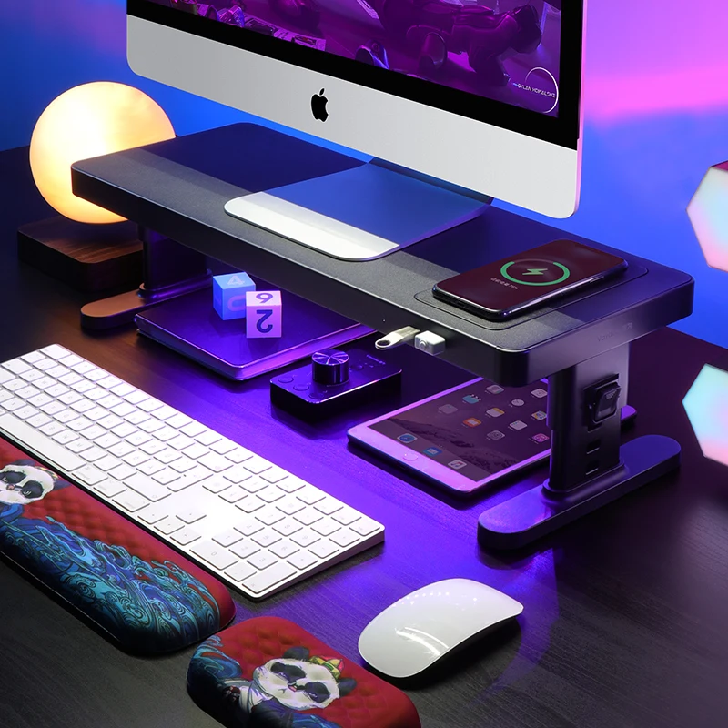 Vaydeer single computer riser bracket metal desktop height adjustable monitor stand