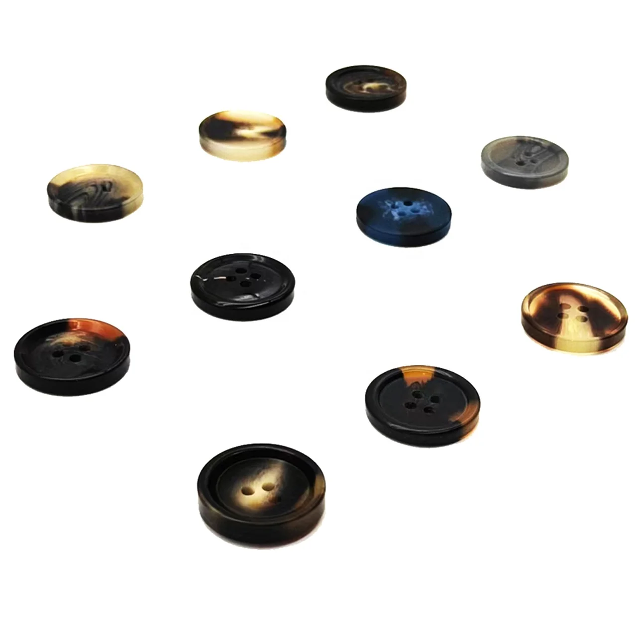 Fashion Custom Sewing Button 4 Holes Resin Natural Horn Buttons For Suits And Suit Pants