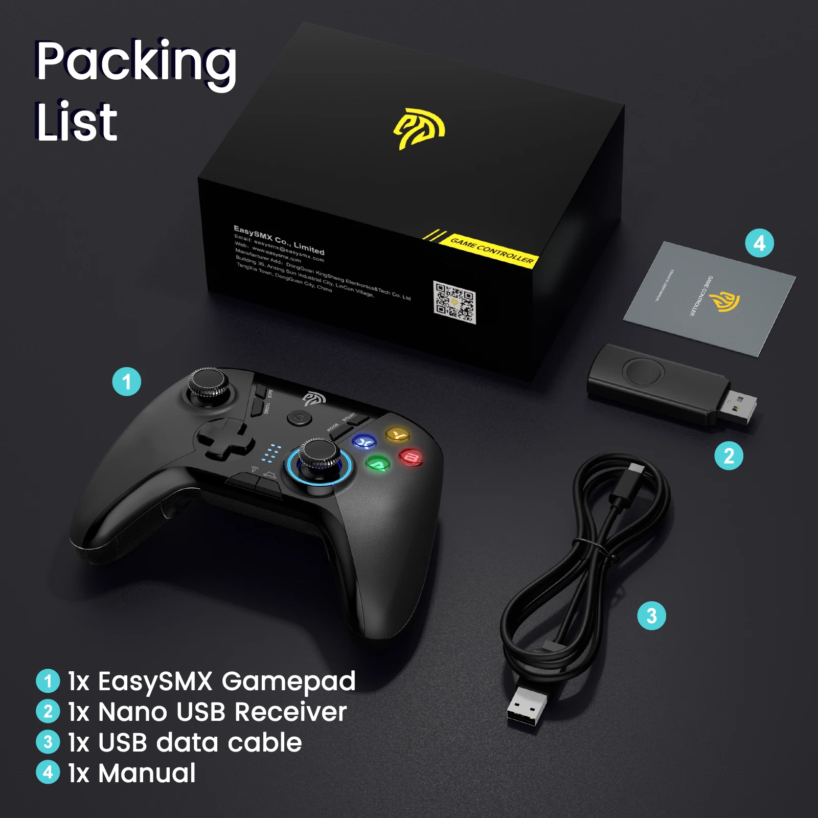 Лучшие продажи в ПК игровые контроллеры EasySMX ESM-9110 беспроводные джойстики геймпад с 2 4 г USB-ключ для PS3 TV BOX