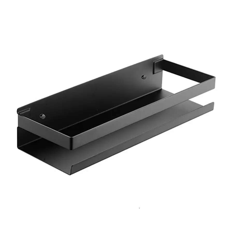 Black Storage Shelf Wall Mounted Stainless Steel Bathroom Rack Shower Caddy