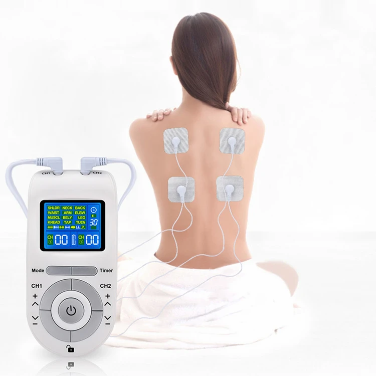 Rechargeable Physical EMS Therapy Equipment Tens Unit Muscle Stimulator with 12 Modes for Back and Neck Pain Relief