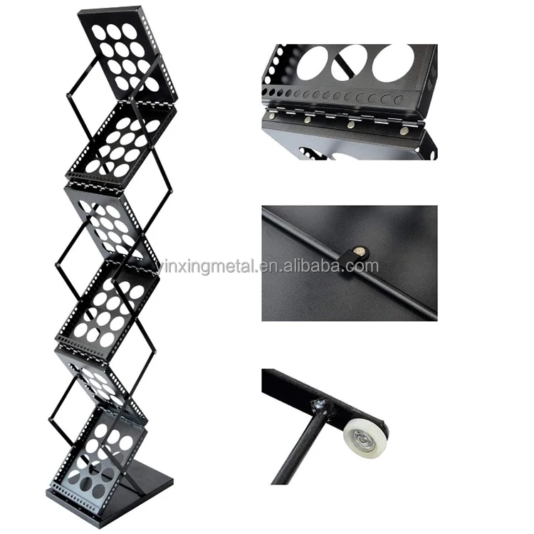 
Portable A4 Metal Folding Book Magazine Exhibition Display Stand Holder Rack for Office 
