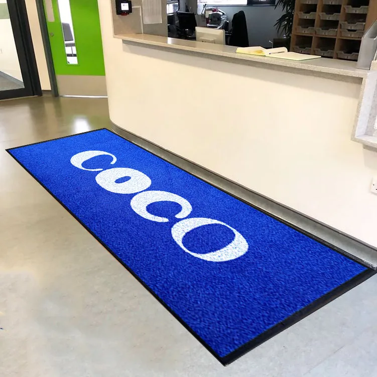 Commercial Carpet Black Logo Mat Custom Printed Rubber Floor Entrance Door Mat for Store