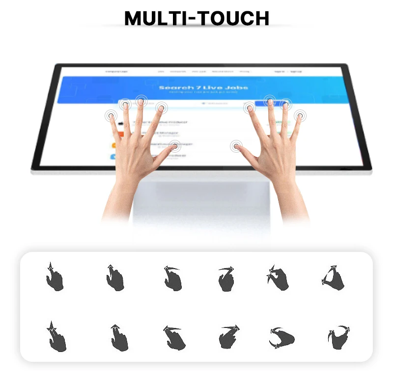 Торговый центр 55 дюймов LCD Touch все в одной машине рекламный плеер сенсорный экран информационный киоск