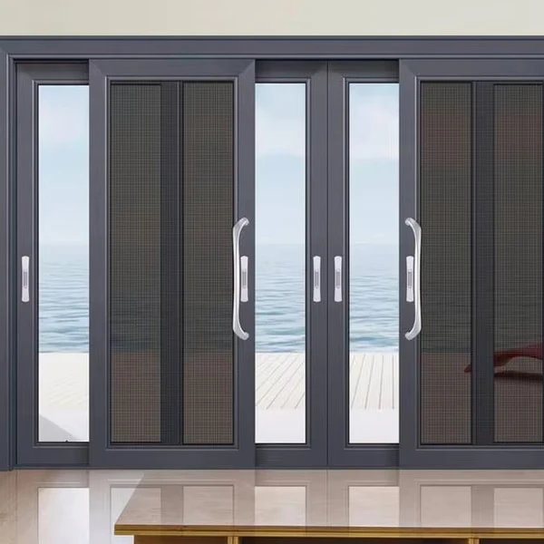 Modern Waterproof Windproof Glass Sliding Doors Finished Wooden Steel Interior Villa Exterior Outdoor Kitchen Swing Folding