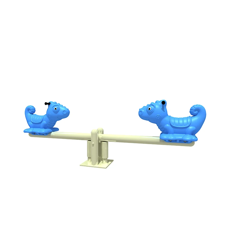 Amusement parks plastic seesaw outdoor animals shapes children playground playing seesaw