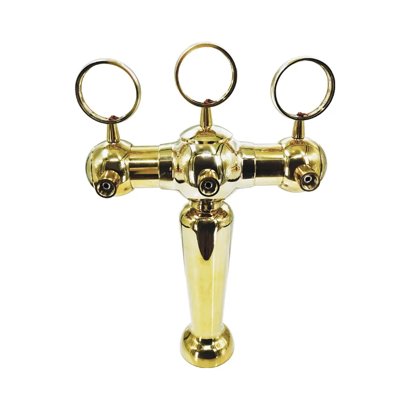 GHO 3-holes vase shape  golden beer column/beer tower