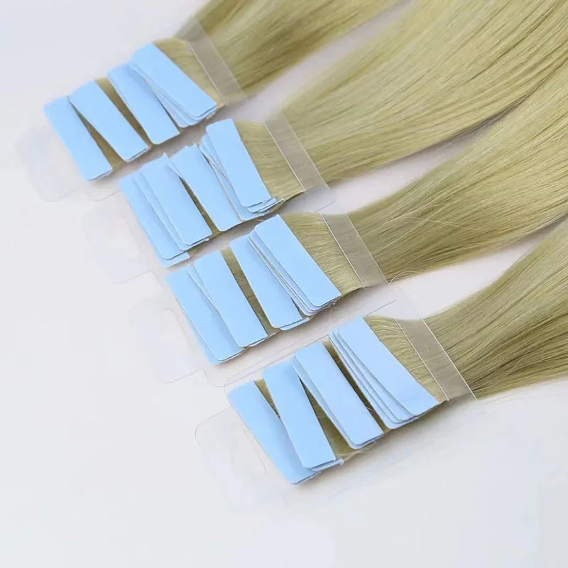 hair vendor wholesale hair tape in  extensions 100% human  raw double drawn invisible virgin hair  tape in for European