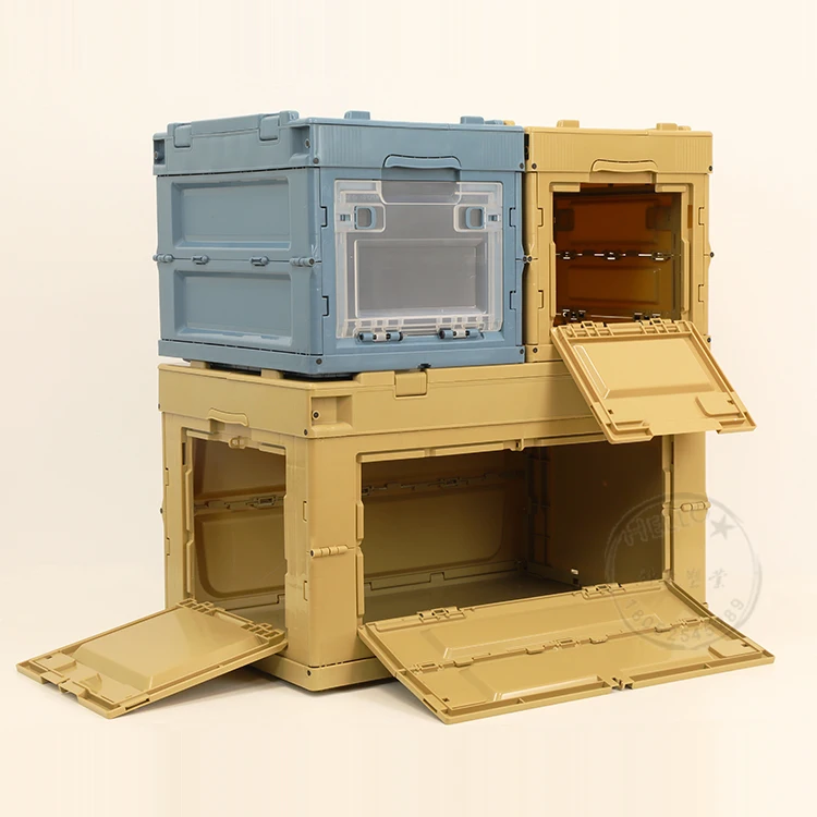 camping storage box outdoor foldable storage box with lid 50L plastic boxes storage