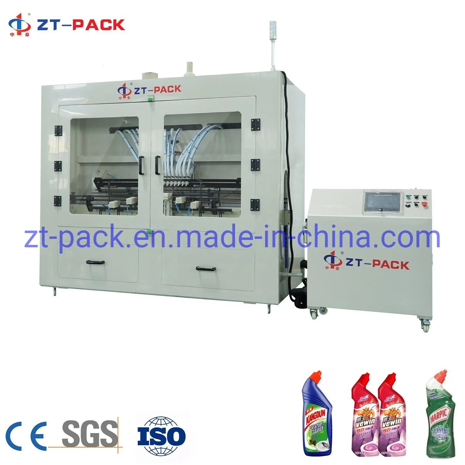 Automatic Harpic 84 bleach clorox flash acid toilet cleaner filling machine liquid packing machine filler machine product line