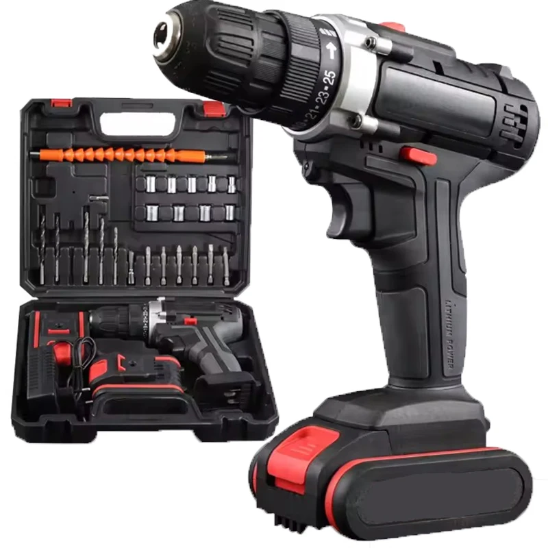 Portable 21V High Torque Cordless Drill Set Wireless Battery Power Impact Electric Screwdriver Kits Home Use Mini Drill