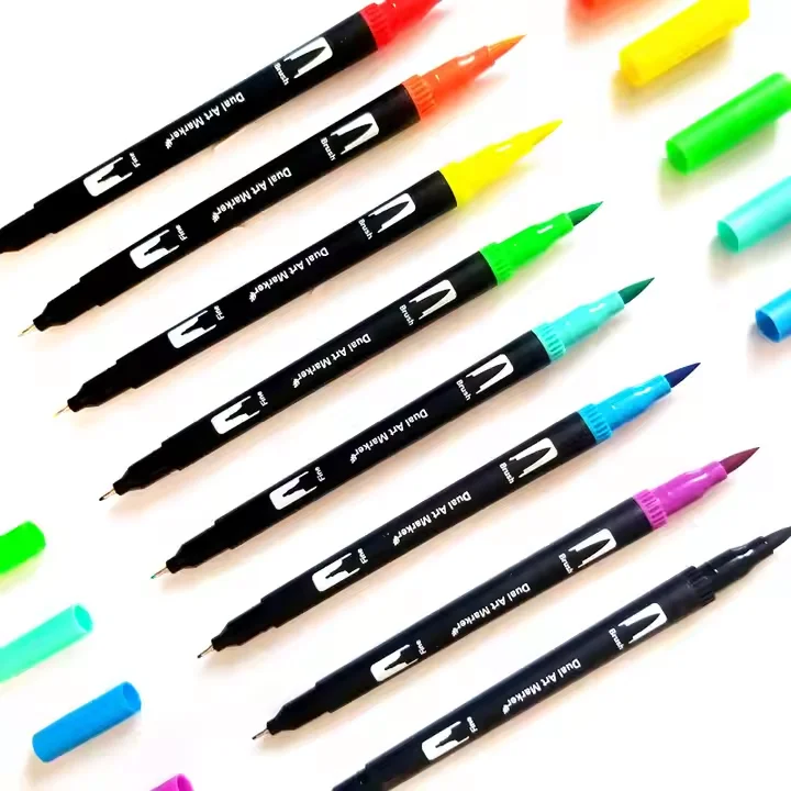 120 132 colors dual tip art marker fineliner brush watercolor pen double tip nylon brush Hook Line marker pens